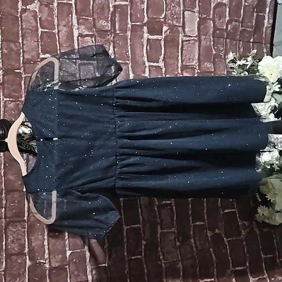 H&M Navy Blue Tulle Sparkle Formal Dress size 5 - Picture 4 of 10